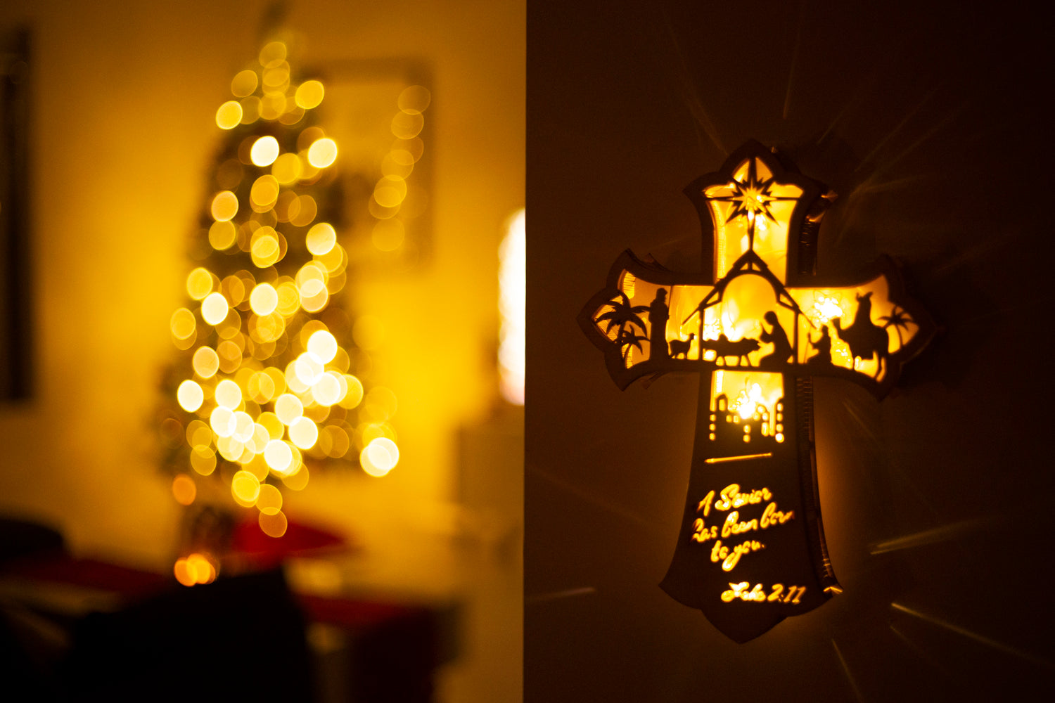3D Christmas Pop Up Nativity Cross