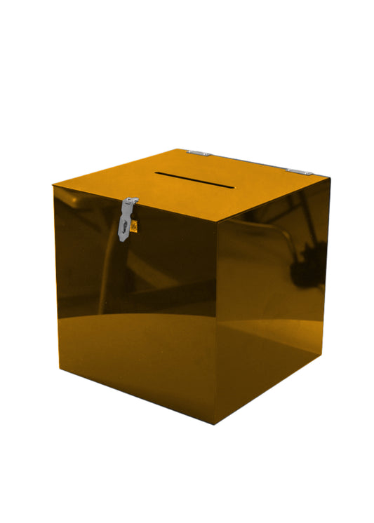 Acrylic Wishing Well For Hire - Plain Gold Mirror Acrylic