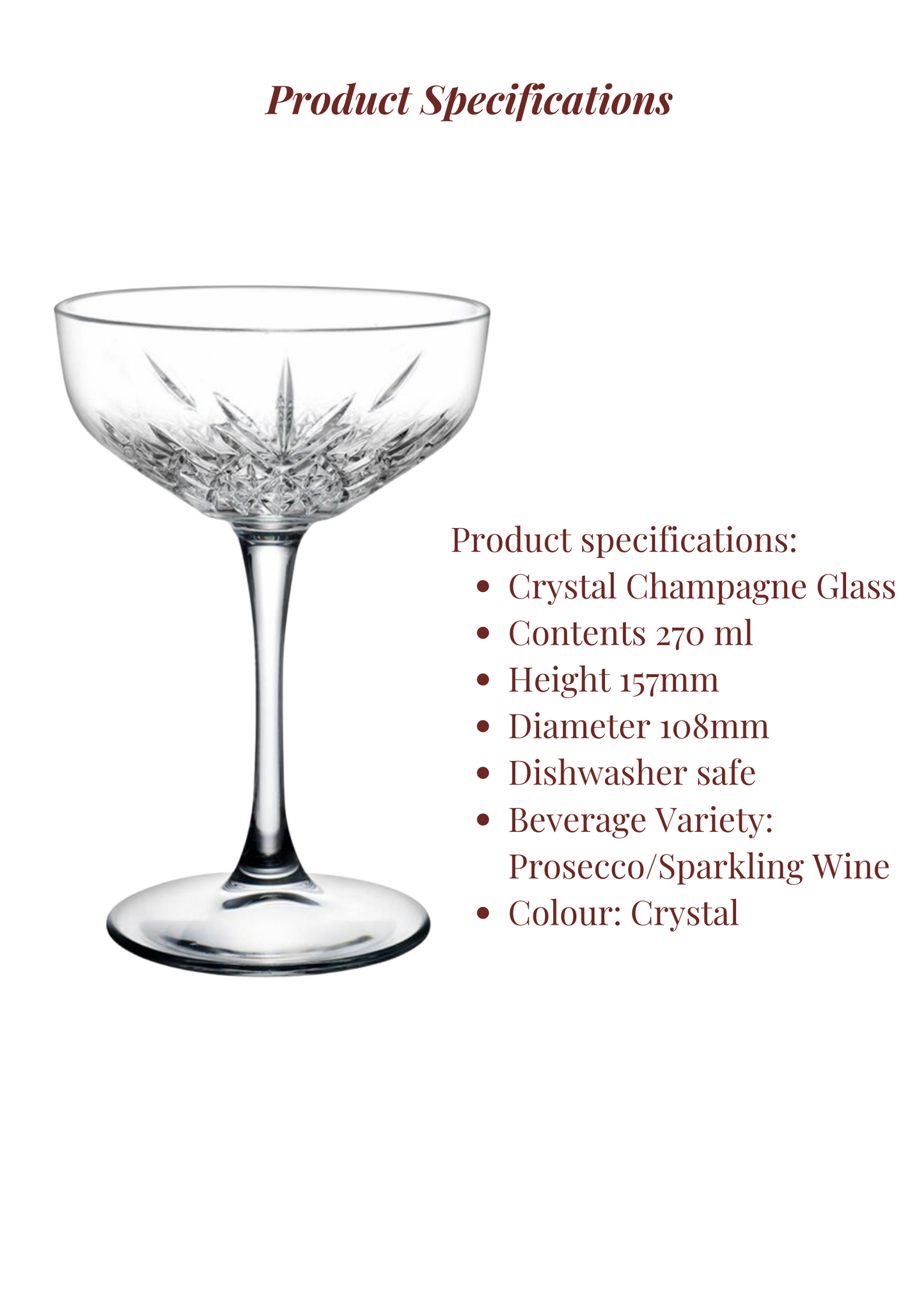 Timeless Glass - Champagne Saucer