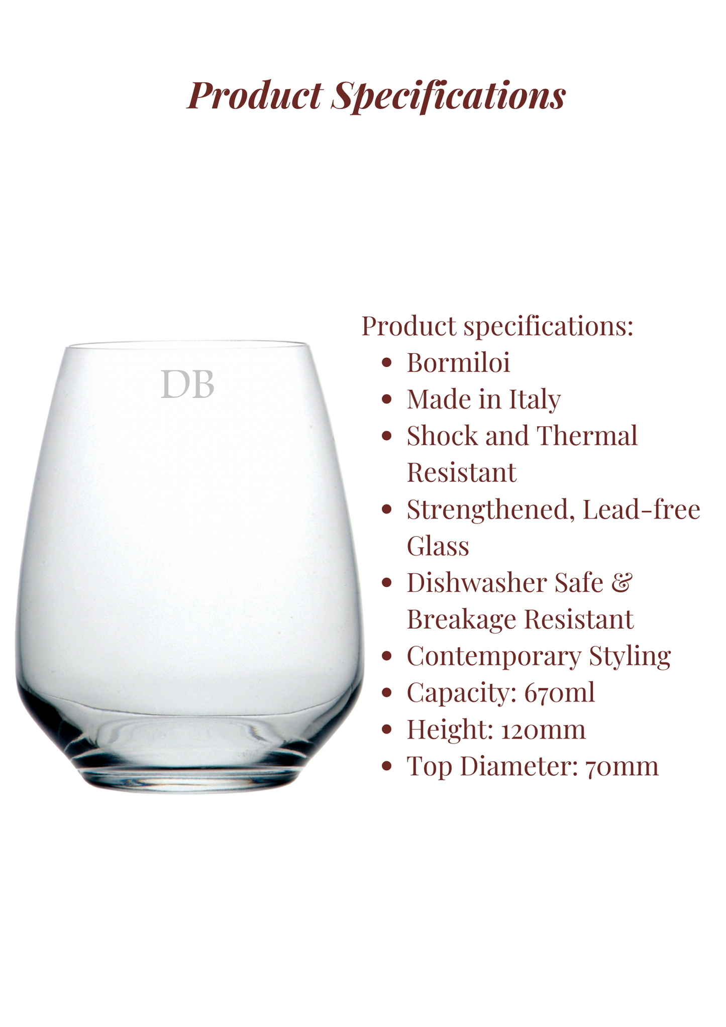 Stemless Glass - Atelier Wine Glass