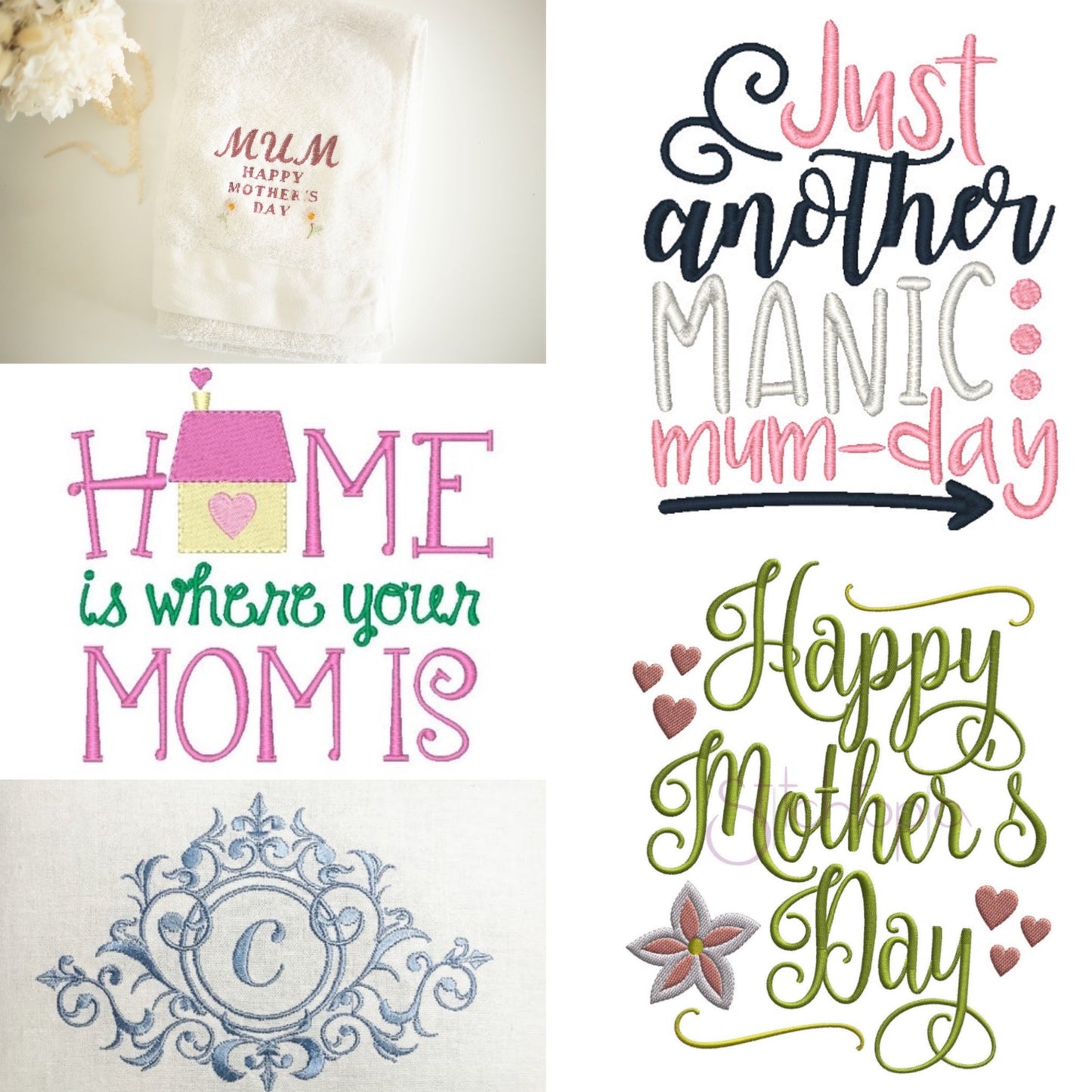 Personalised Mother's Day Embroidered Towels Sets