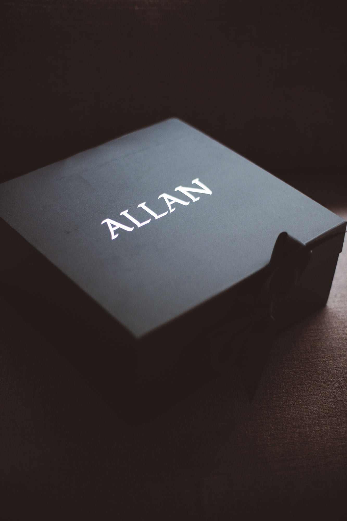 Personalised Black Box With Ribbon