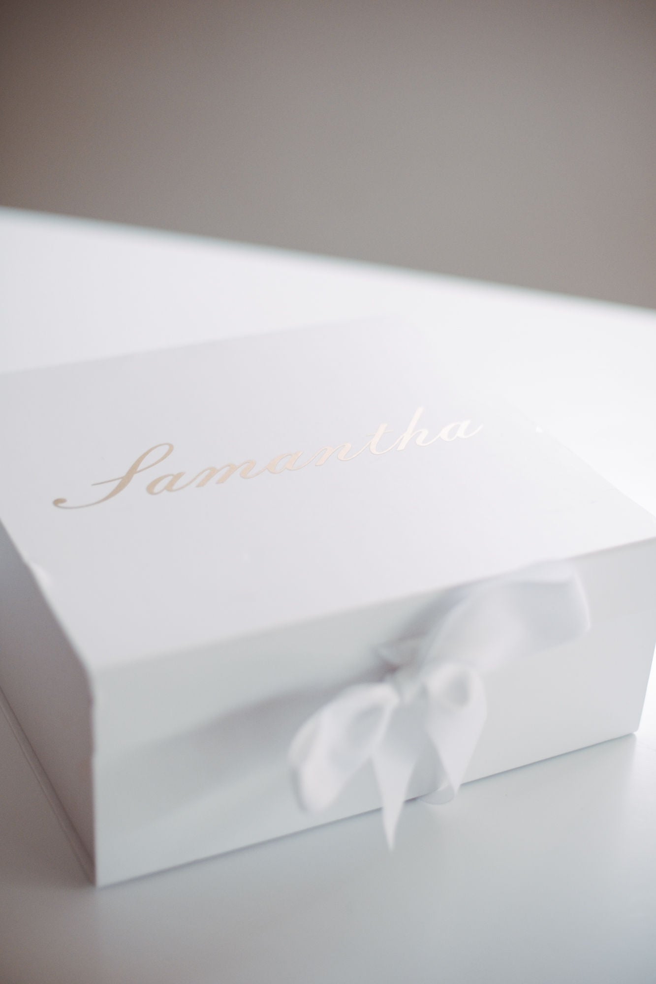 Personalised White Box With Ribbon