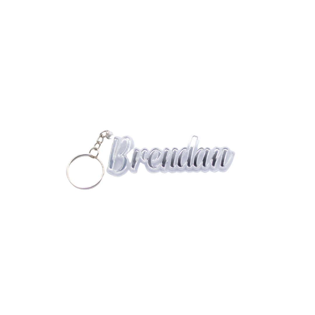 Dual Mirror Acrylic Name Keyrings