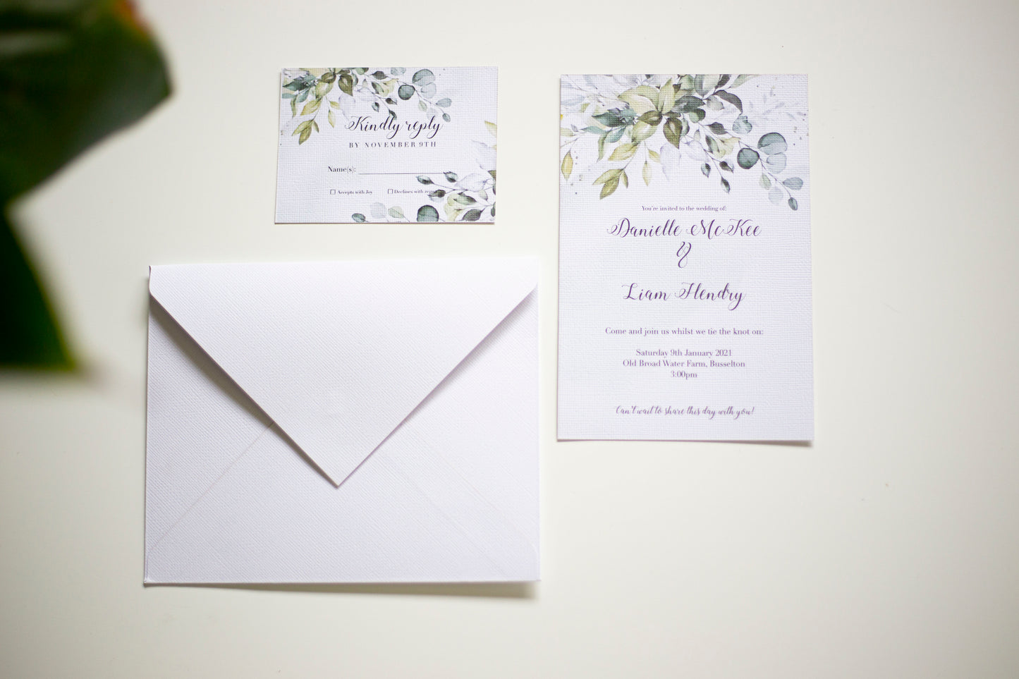 Floral Wedding Invitation bolton creations