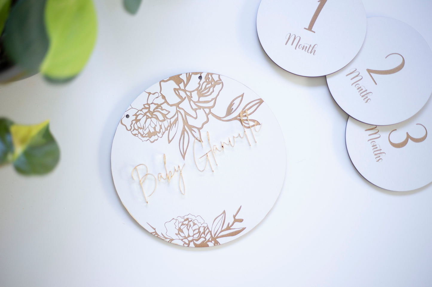 Floral Announcement & Milestone Disc Set