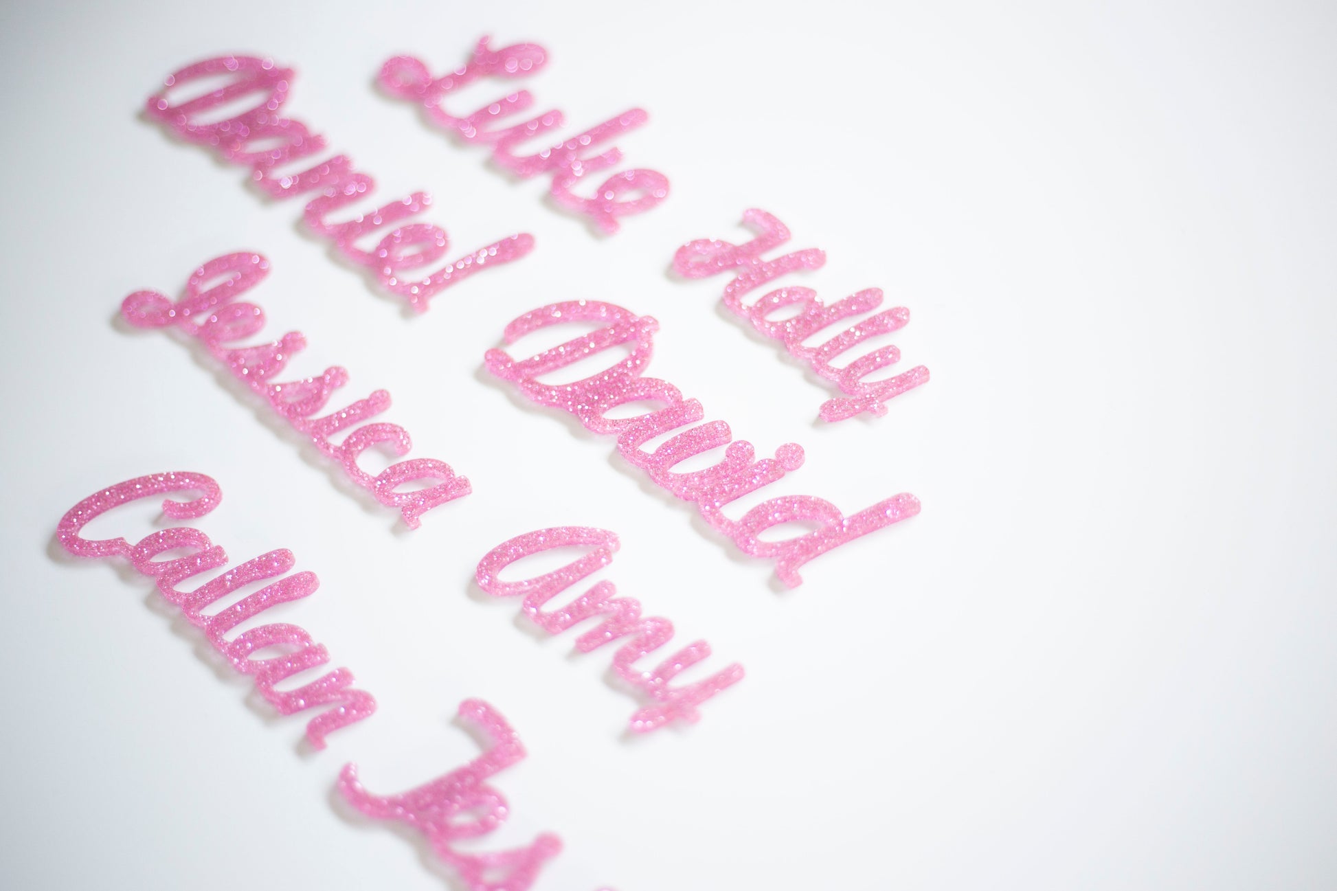 Pink Glitter Acrylic Name Plates bolton creations