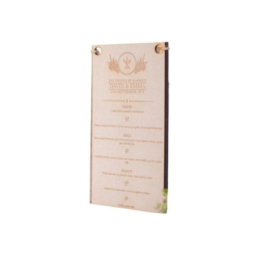 MDF Table Number and Menu Centrepiece