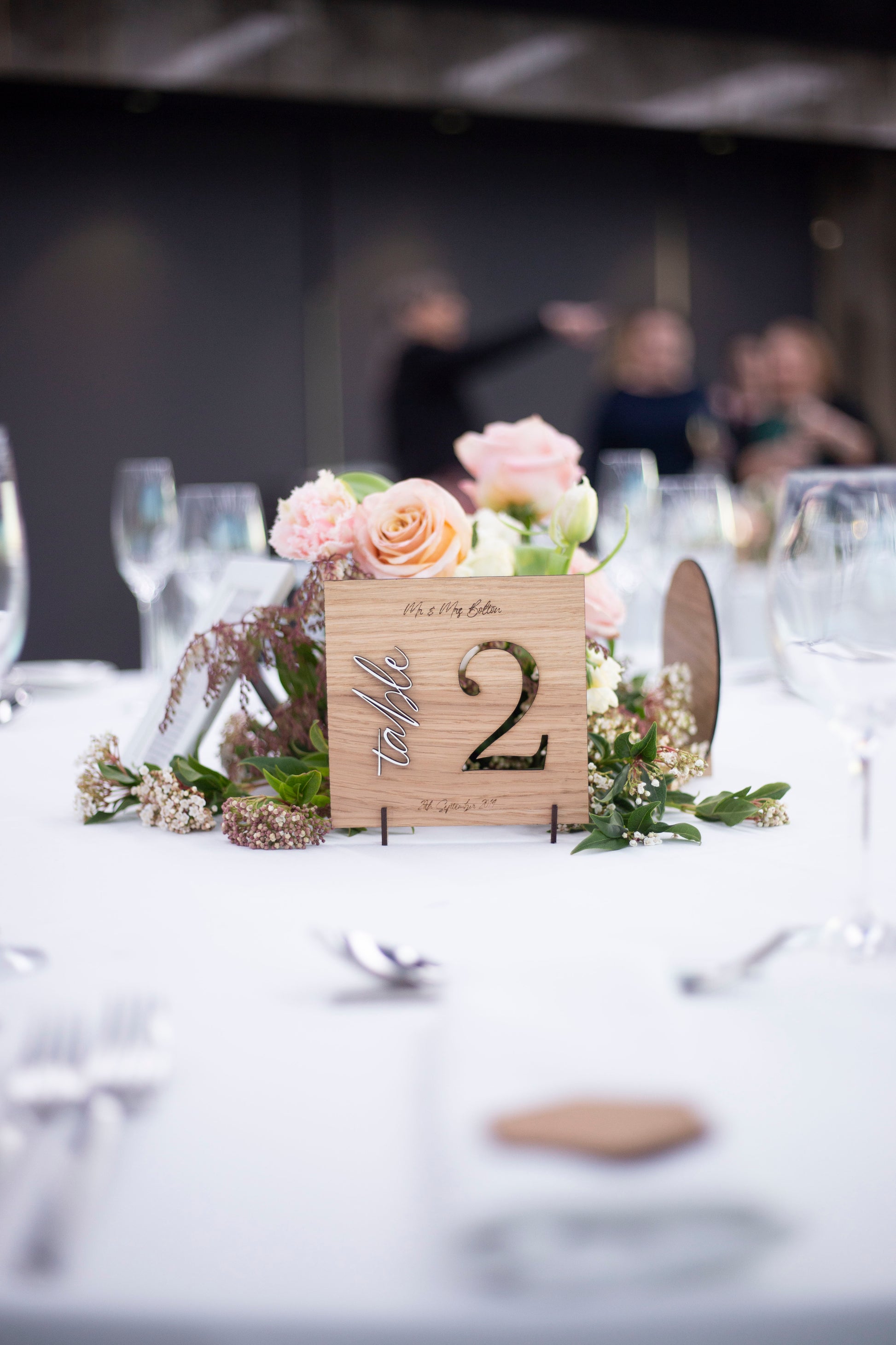 Premium Oak Wooden Table Number Cut Out bolton creations