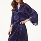 Plain Bridal Robe with Lace