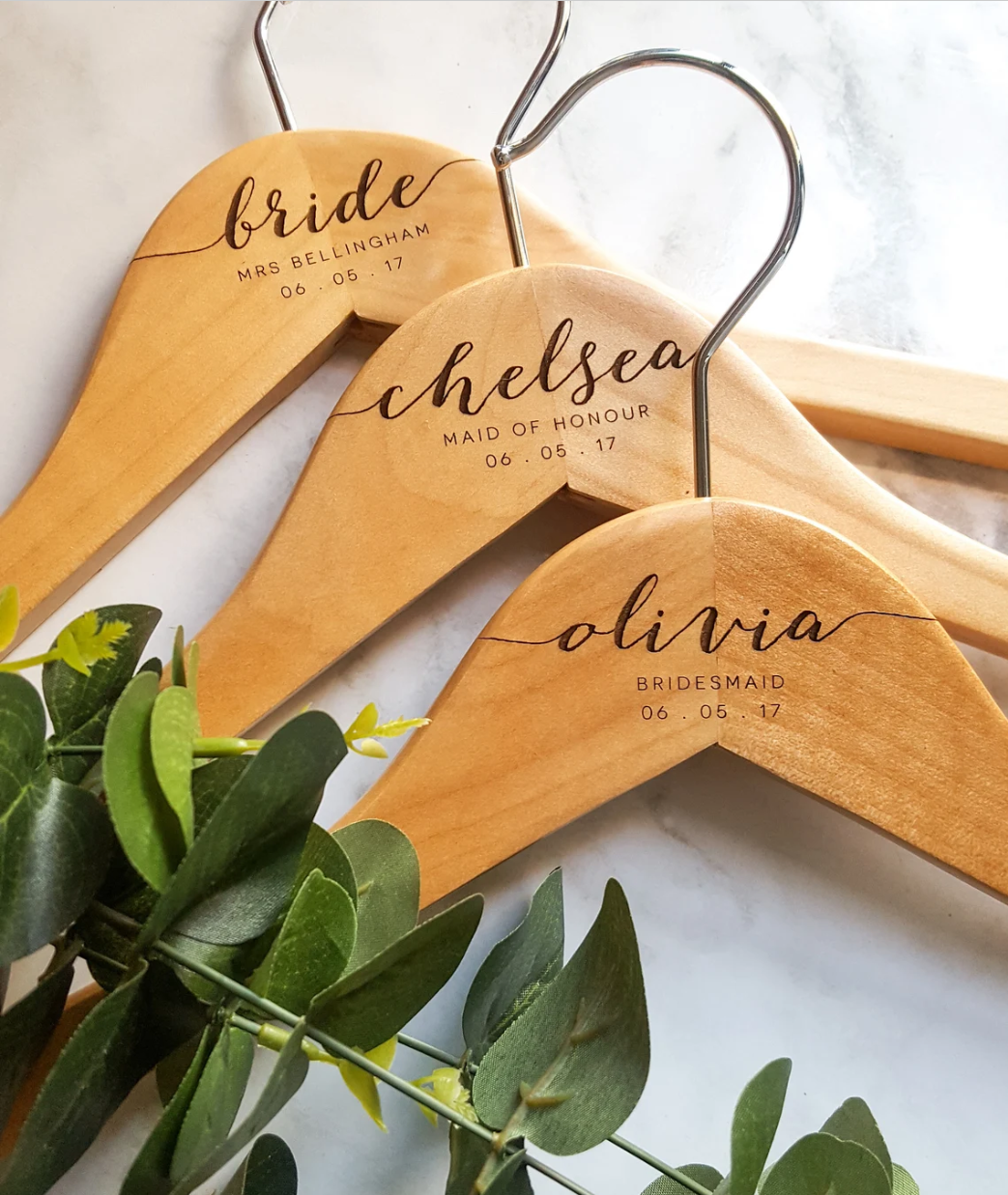 White Personalised Hangers - Engraved