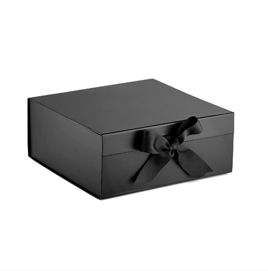 Personalised Black Box With Ribbon