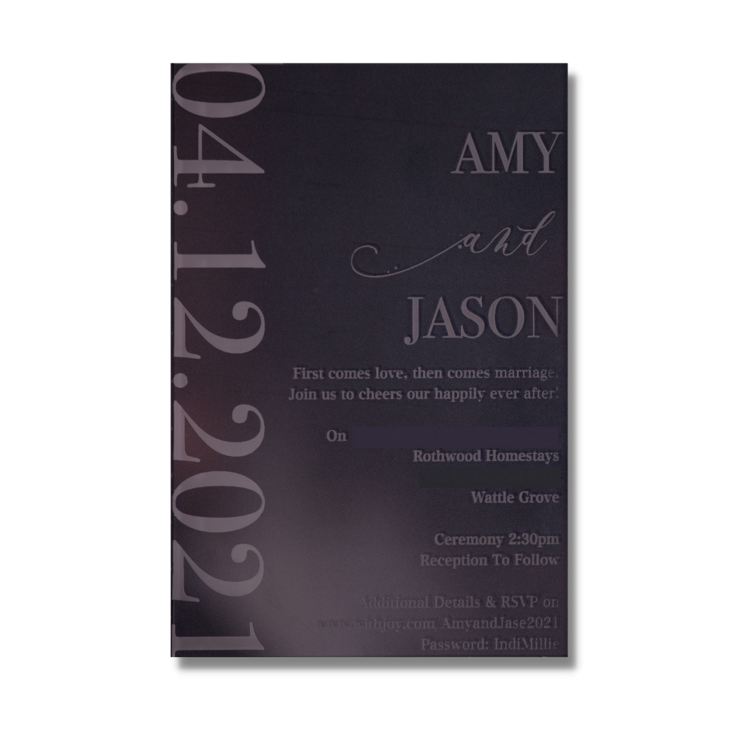 Acrylic Date Engraved Wedding Invitations