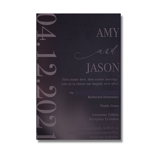 Acrylic Date Engraved Wedding Invitations